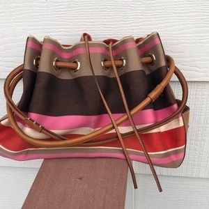 Kate Spade Striped Drawstring Handbag